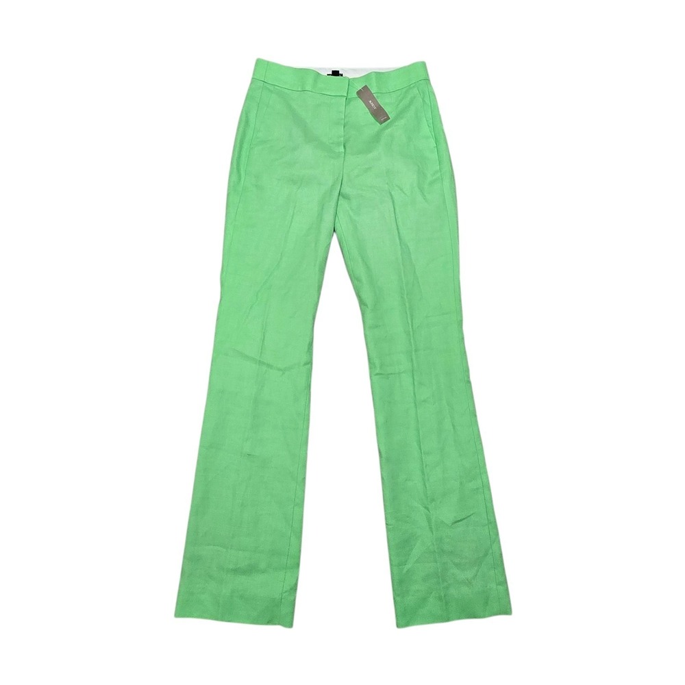 J. Crew Willa Wool Blend Full Length Flare Pant Trouser Size 4 x 31 Green NWT